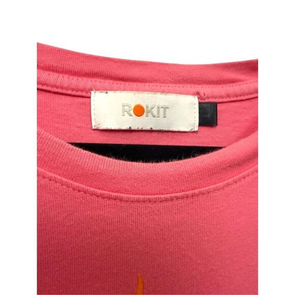 ROKIT Men’s Large Sh*t Happens Pink T-Shirt Cotton Graphic Tee Deadstock - Picture 4 of 5